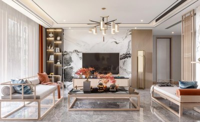 新中式客餐厅3D模型下载